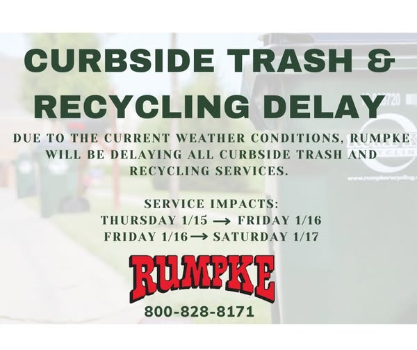 Curbside Trash and Recycling Delay