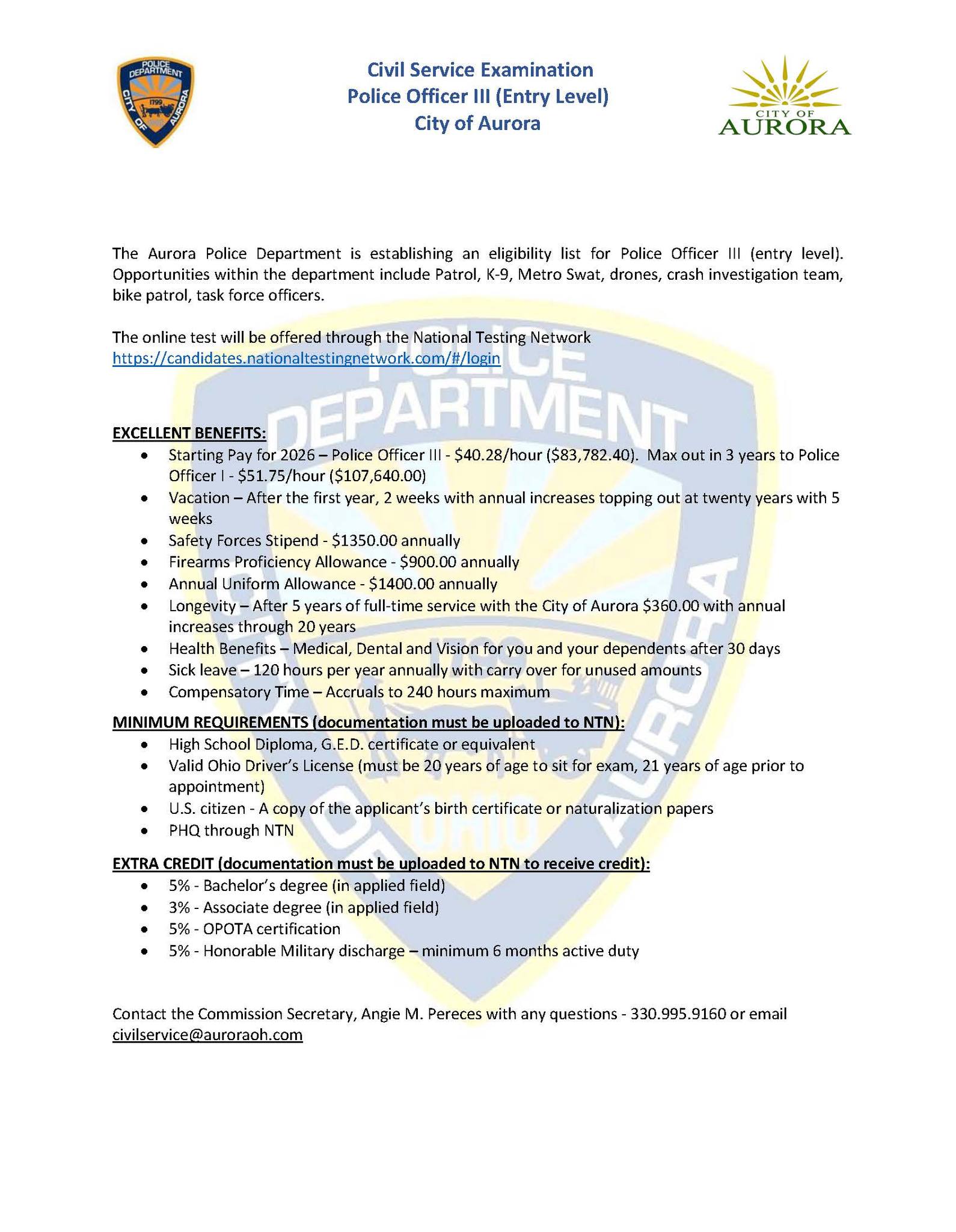 Aurora Police Department Recruitment: Entry-Level Testing, Competitive Pay, and Career Opportunities