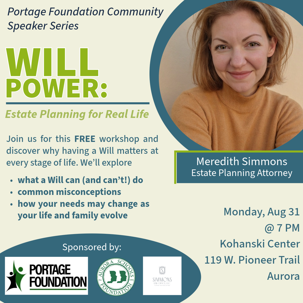 “WILL Power” Workshop to Explore Estate Planning at Every Stage of Life