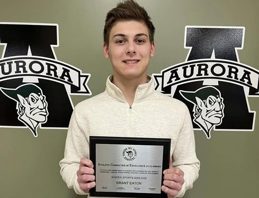Aurora Wrestler Grant Eaton Earns Winter ACE Award