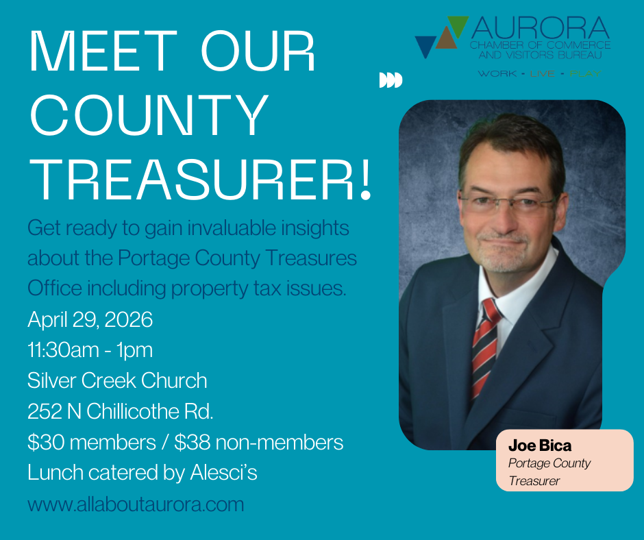 Aurora Chamber Luncheon: Portage County Treasurer, Property Tax Insights, and Alesci’s Catering